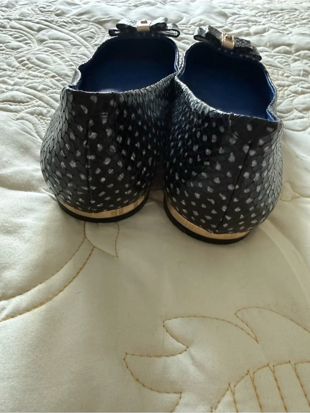 Coach Women’s Flats. Leather Upper. Black with Dots. Size 8.5